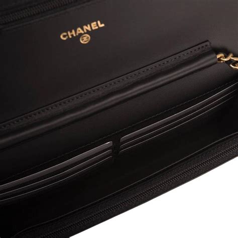 chanel wallet on chain calfskin black